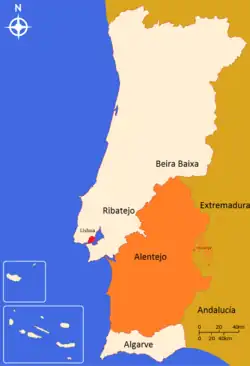 Location of Alentejo