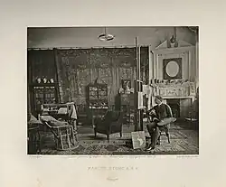 Marcus Stone by J. P. Mayall from Artists at Home, photogravure, published 1884, Department of Image Collections Archived 24 March 2014 at the Wayback Machine, National Gallery of Art Library, Washington, DC