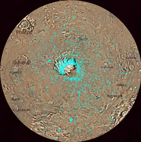 Map of Mare Australe with major features labeled