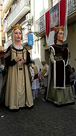 Gegants at La Mare de Déu de la Salut Festival from Algemesí, Valencia, Spain