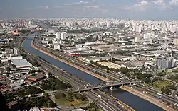 Marginal Tietê, with the Tietê River, in São Paulo.