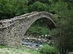 The 12th-century Romanesque bridge, Pont de la Margineda