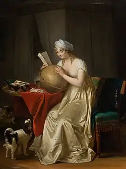 A Young Woman Consulting a Globe by Marguerite Gérard