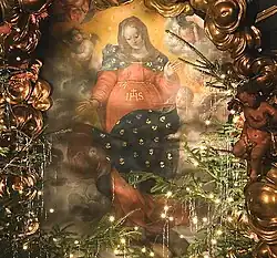 Baroque Maria gravida with the Christogram "IHS" on her stomach