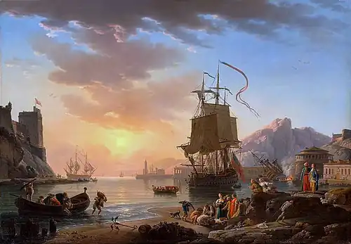 Marine, Sunset by Joseph Vernet