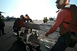 Loading of Mark 83 1,000-pound general-purpose bombs