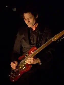 Mark Hart on guitar with Crowded House, Boston, August 2007