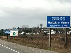 Entering Markstay-Warren on Highway 17 westbound at Warren