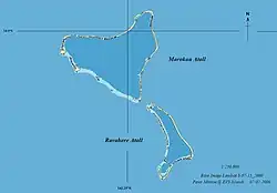 Map of Marokau and Ravahere atolls