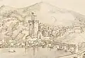 Detail from a drawing by Étienne Martellange, 1608