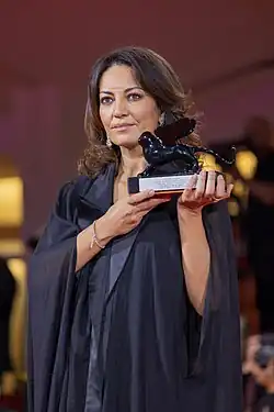 Maryam Touzani, director and actress, at 82nd Venice International Film Festival in Venice, Italy.