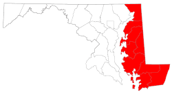 The counties of the Eastern Shore of Maryland