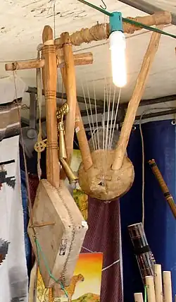 Image 2An Eritrean krar and masinqo is a common instruments in Eritrea. (from Culture of Eritrea)