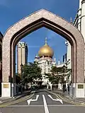 Gateway to the mosque, with the .