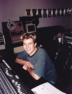 Giorgini at work in his Sonic Iguana Studios in 1996