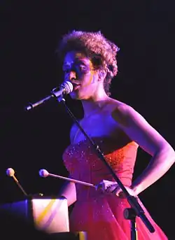Topley-Bird performing with Massive Attack at Conegliano in 2009