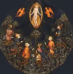 Triumph of Venus, the worshippers are Achilles, Tristan, Lancelot, Samson, Paris and Troilus.[24]