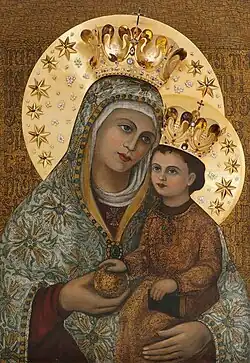The crowned icon venerated in Gdynia, Poland