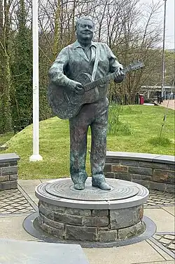A statue of Max Boyce in Glynneath