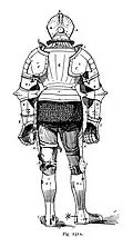 Diagram of Maximilian armour from the back