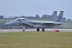 McDonnell Douglas F-15D Eagle 84-0044 taxiing at RAF Lakenheath, 2014