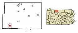 Location in McKean County, Pennsylvania