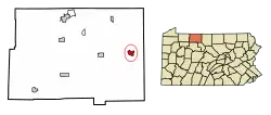 Location in McKean County, Pennsylvania