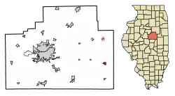 Location of Saybrook in McLean County, Illinois.