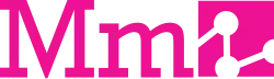 Logo of Media Molecule is the capital letter M followed by the lowercase letter m followed by a small image of connected circle representing molecules.