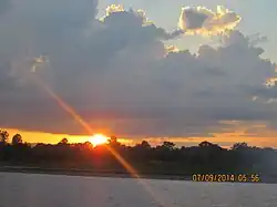 View of sunset as Beas River flowing through Nadaun