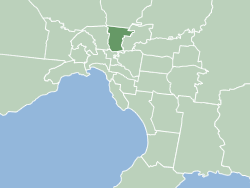 Map of Melbourne showing City of Darebin