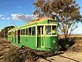 Adelaide-built Melbourne W2 class tram no.&nbsp;294, built 1924, on the museum's tram line towards the St Kilda Playground terminus