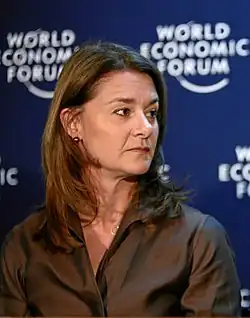 Philanthropist Melinda French Gates (A.B. 1986, M.B.A. 1987)[384]