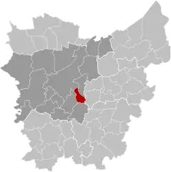 Location of Melle in East Flanders