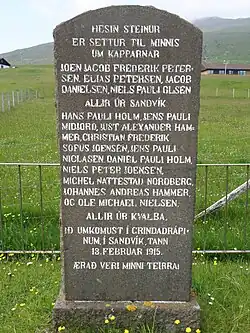 Memorial in memory of a whaling accident in 1915.