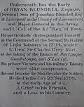 Wall tablet to Major-General Bryan Blundell Esq, north east chapel