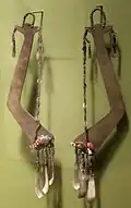 Men's ear pendants (batling) made of hornbill, brass, shell and cotton