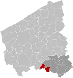 Location of Menen in West-Flanders
