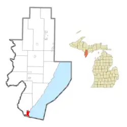 Location within Menominee County, Michigan