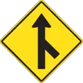 Merging roadways ahead.