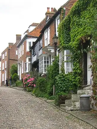 Image 26Mermaid Street in Rye showing typically steep slope and cobbled surface (from Portal:East Sussex/Selected pictures)