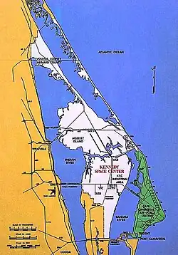 Cape Canaveral Space Force Station (shown in green)
