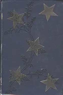 First edition cover for "The Merry Men and Other Tales and Fables" printed by Chatto and Windus 1887.