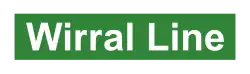 The words "Wirral Line" in white over a green background.