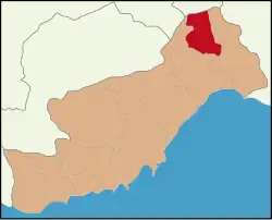 Map showing Çamlıyayla District in Mersin Province