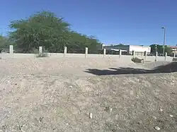 Replica of the Hohokam Ballcourt . The ballcourt, which is located at 1000 N. Date St., is an open-air structure where the Hohokam played ballgames using a rubber ball made from a local plant.
