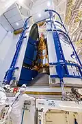 Metop-SG A1 being enclosed in the Ariane 6 payload fairing