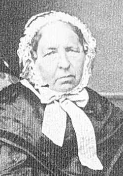 A black-and-white image of a woman