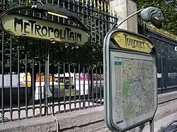 Traditional Paris Métro signage for Tuileries station