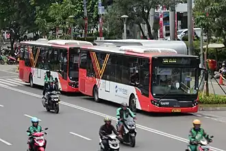 Metrotrans busses at Senayan